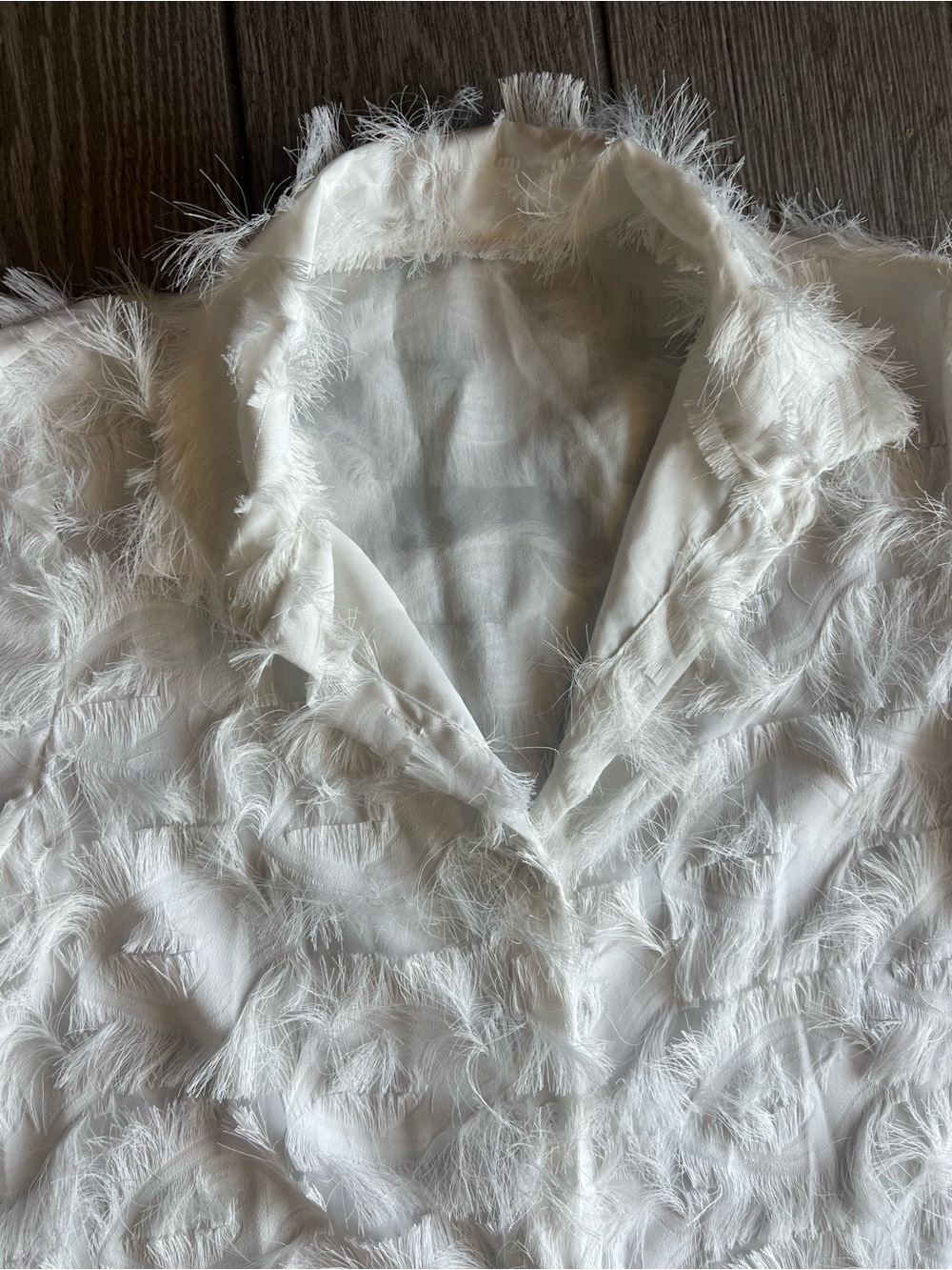 White Feathered Women's Swim Suit Cover-Up Dress NWOT Size Small - Picture 6 of 14